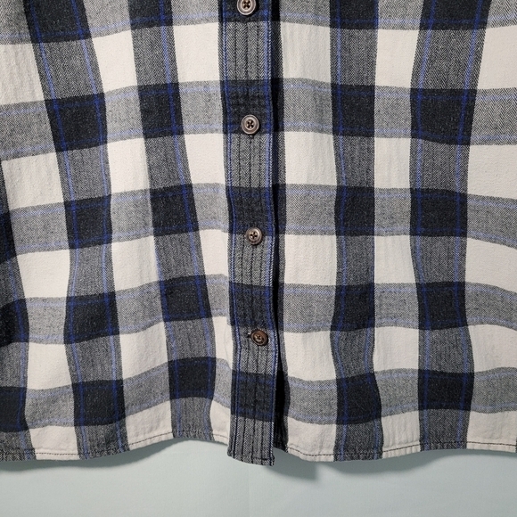 DULUTH Trading Black/White Plaid 100% Cotton Button Down Shirt Boys Size Medium - Picture 6 of 11